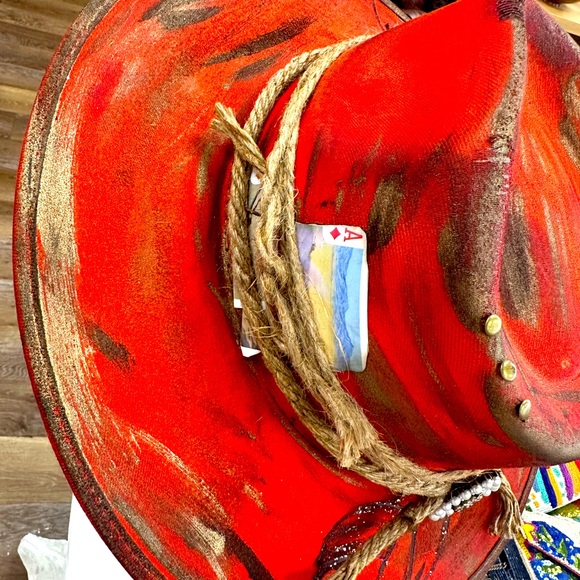 Designer Cowboy Painted Rope Rodeo Hat - Picture 3 of 9